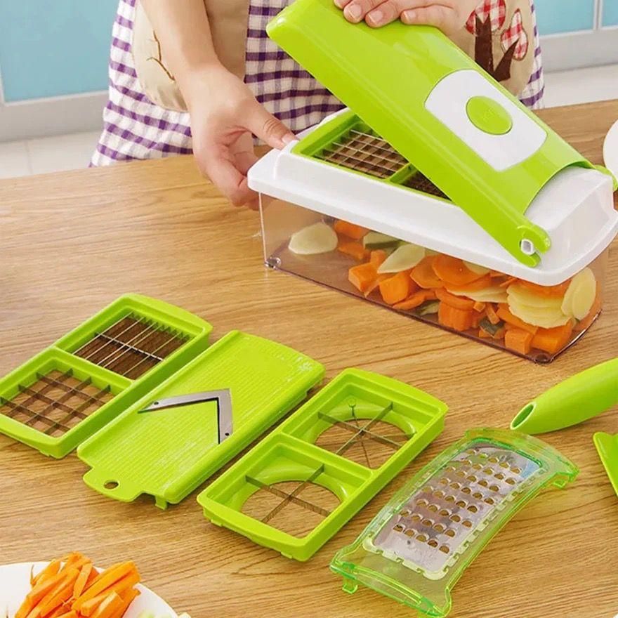 Genius Nicer Dicer Plus 10 Piece set Multi-functional chopper, Vegetable  and Fruit Cutter, hand-held chopping, slicing, dicing machine, original and