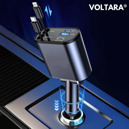 Voltara® 4 in 1 Retractable Car Charger