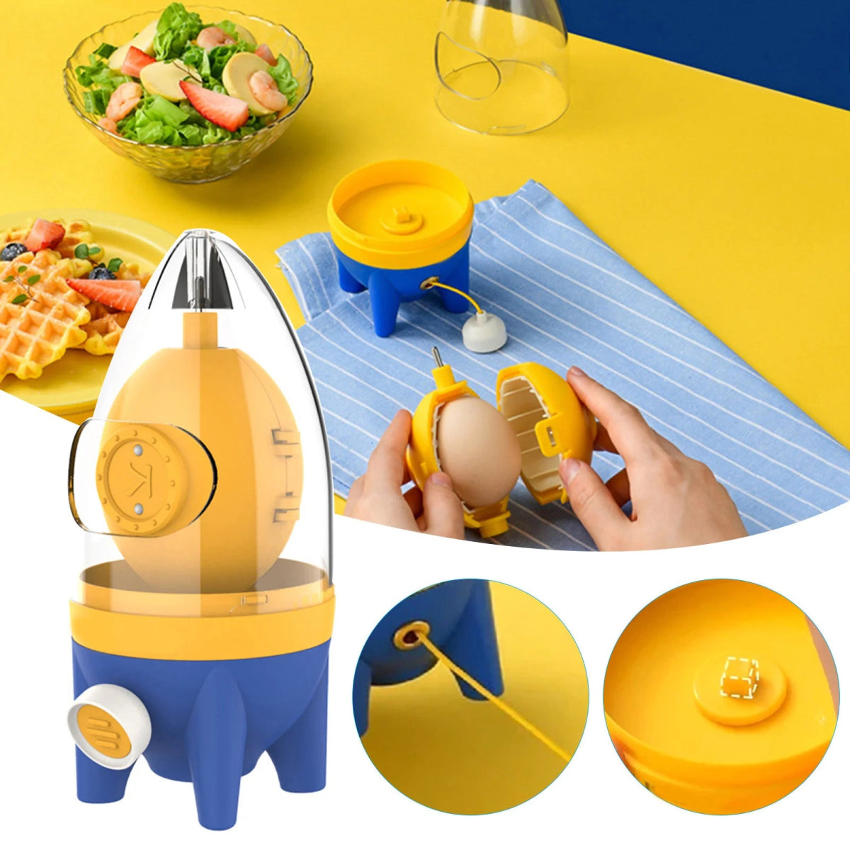 Eggstronaut™ Golden Egg Mixer and Cutter - TUNEFRESH