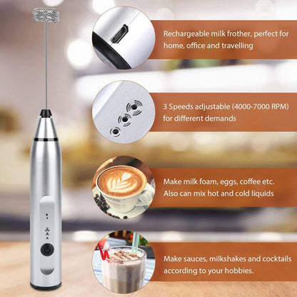 FrothMaster™ Electric Milk Frothers Handheld Wireless Blender - TUNEFRESH